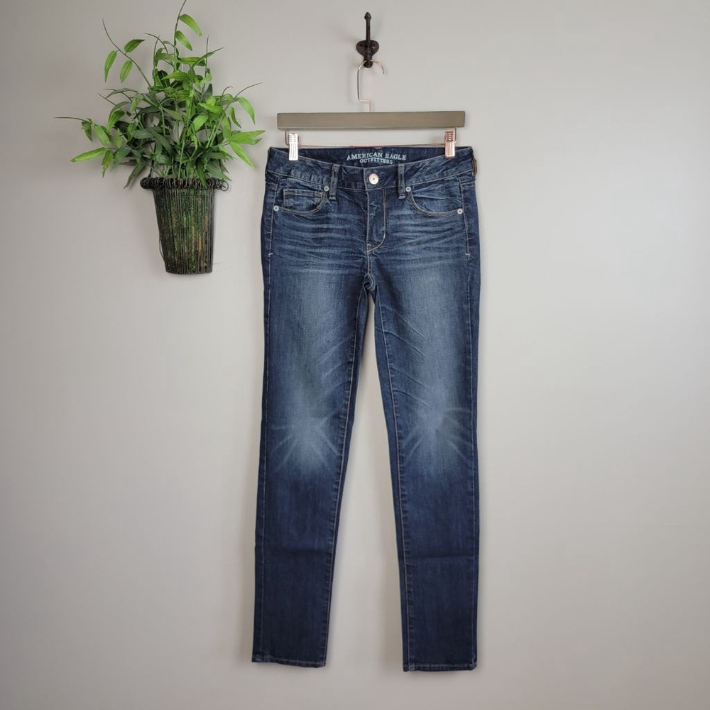 NWOT American Eagle Skinny Y2K Dark Wash Low Rise Stretch Jegging AE 4 Jeans